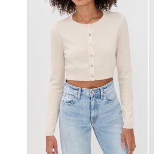 Reformation Cashmere Cropped Crew Cardigan NWT